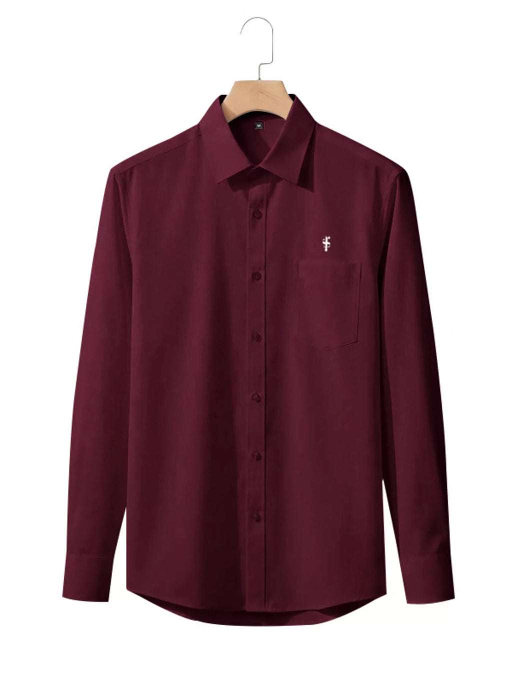 Men's slim fit button-up shirt in plus size by Trendsi, shown in a full size, with a classic collar and long sleeves.