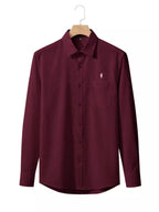 Men's slim fit button-up shirt in plus size by Trendsi, shown in a full size, with a classic collar and long sleeves.