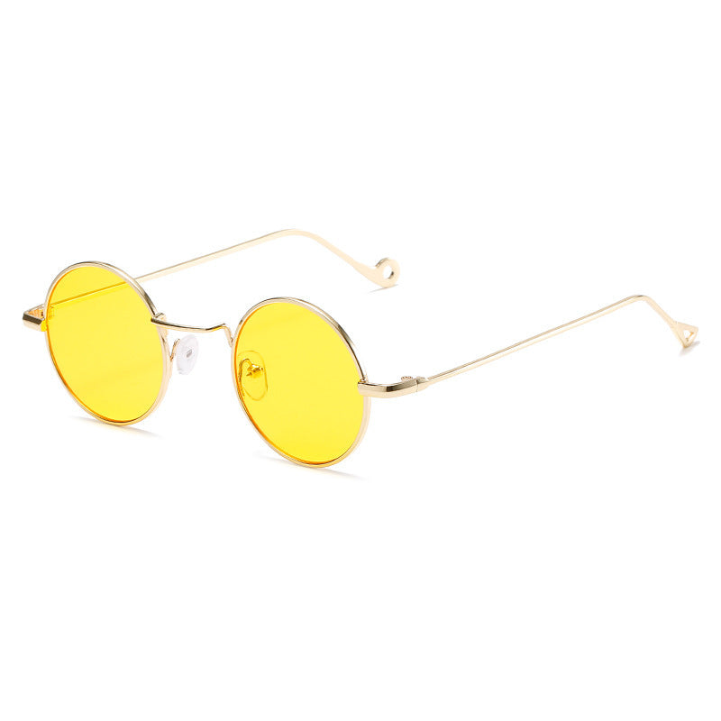 Plush Fashion Hub steampunk sunglasses with retro round gothic-style lenses and metal frame, vintage-inspired eyewear.