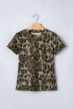 Annabelle Print Mock Slim Tee by Threaded Pear, stylish women's top with a printed design and slim fit, shown in a close-up image.