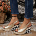 Open toe wedge sandals by Shopimist featuring a comfortable heel and stylish design, perfect for summer footwear.