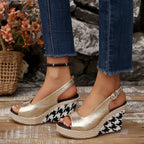 Open toe wedge sandals by Shopimist featuring a comfortable heel and stylish design, perfect for summer footwear.