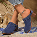 Women's round toe platform slip-on comfort shoes by Trendsi, lightweight daily footwear with cushioned insole and stylish design.
