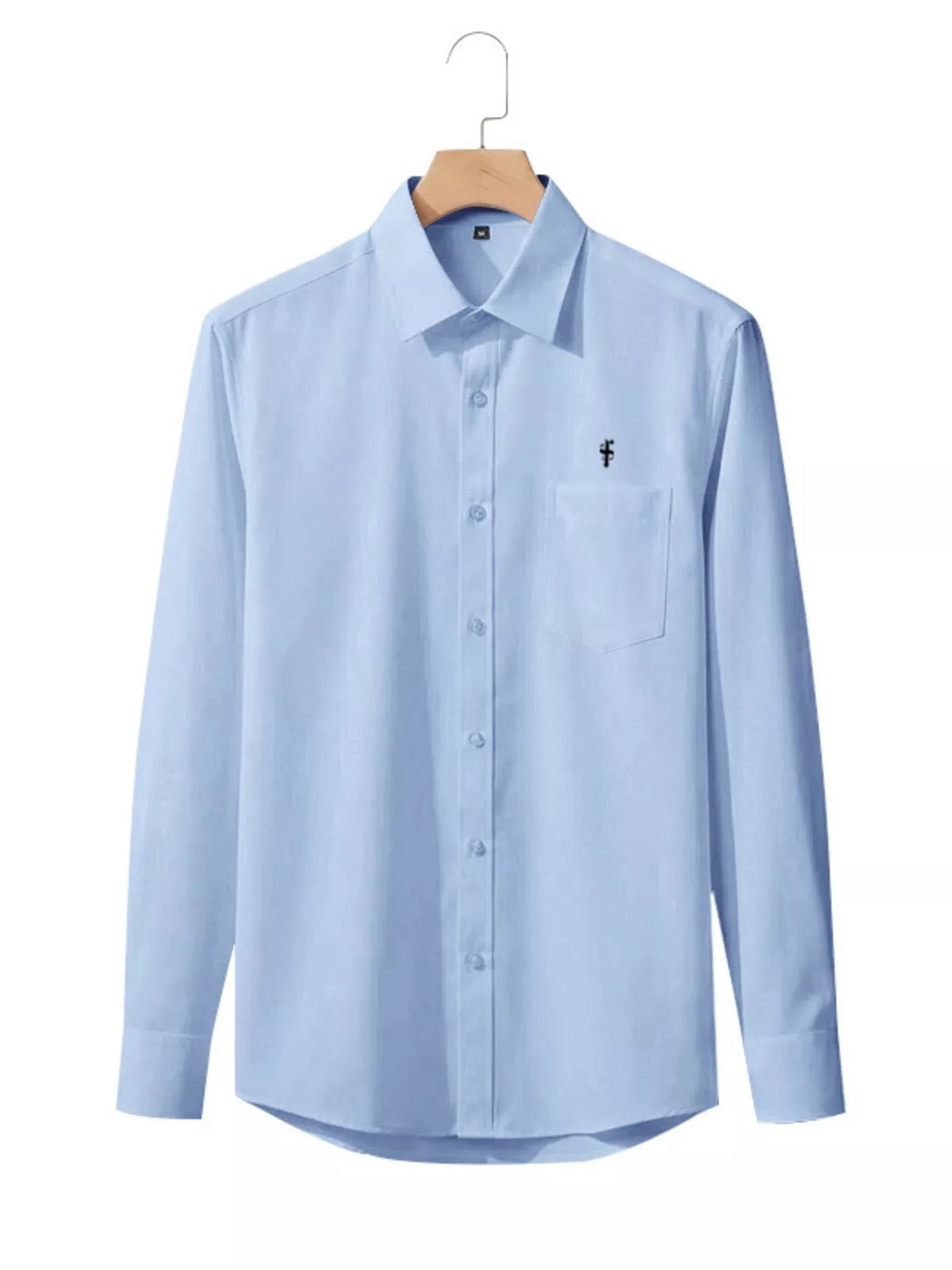 Men's slim fit button-up shirt by Plush Fashion Hub, full size plus size, in classic design with collar and long sleeves.