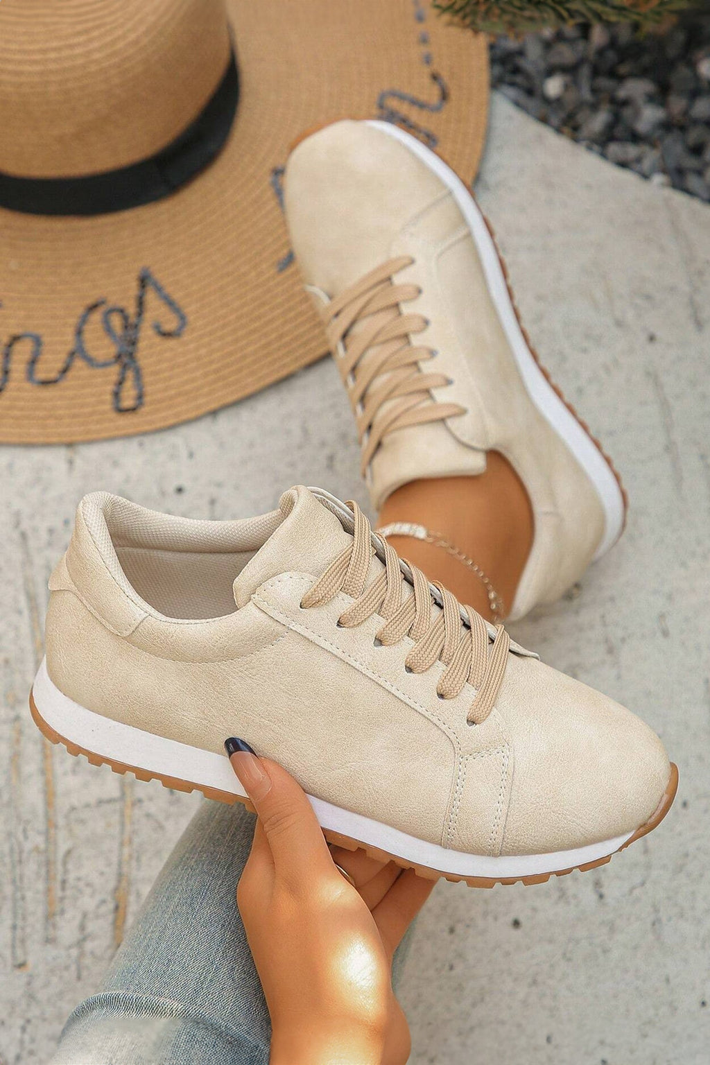Wren suede lace-up sneakers for women by Threaded Pear featuring a stylish design and comfortable fit.