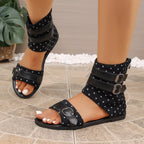 Shopimist open toe flats sandals with sleek design and comfortable straps, perfect for casual summer wear.