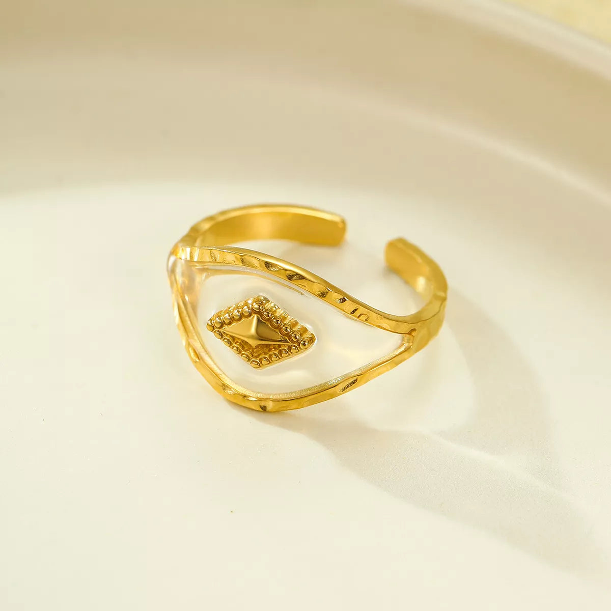 Gold-plated adjustable open ring from Shopimist, featuring a sleek and modern design for versatile jewelry wear.