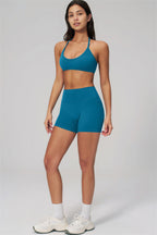 Fitglutes Activewear Rapture sports bra and shorts 2-piece set, black workout gymwear, stylish and comfortable for active fitness.