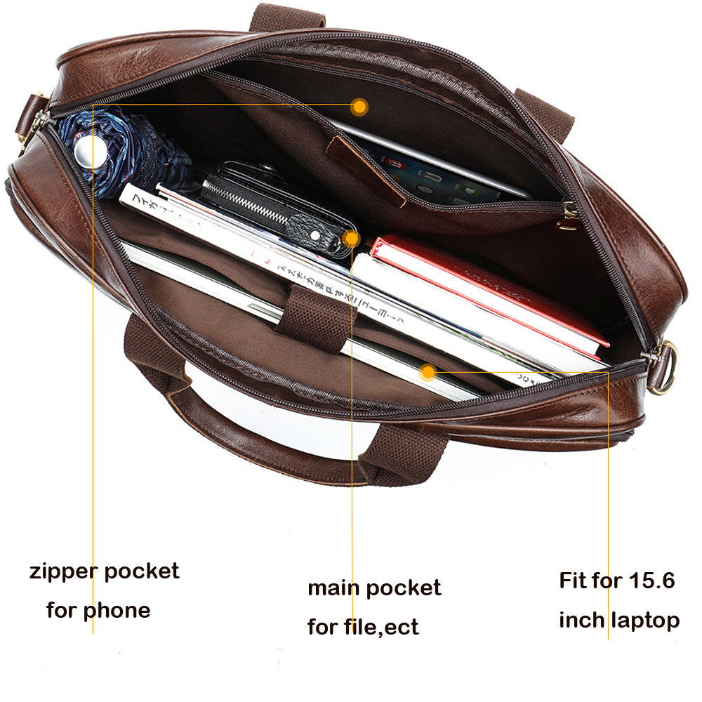 Men's briefcase handbag by Plush Fashion Hub with sleek design, leather finish, and sturdy handles for professional use.