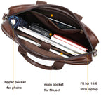 Men's briefcase handbag by Plush Fashion Hub with sleek design, leather finish, and sturdy handles for professional use.