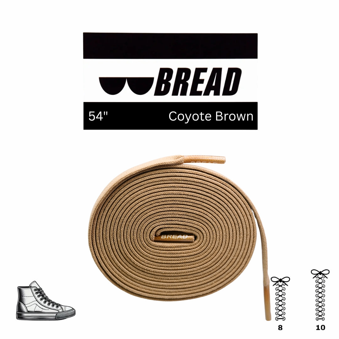 Coyote brown elastic shoelace by Plush Fashion Hub, stretchy and durable for comfortable sneaker or athletic footwear.