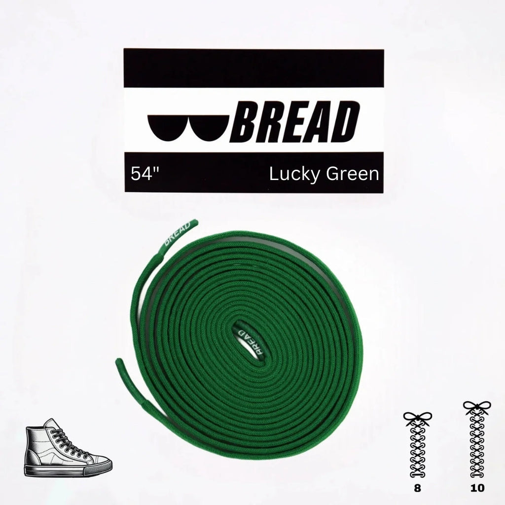 Green elastic shoelace from Plush Fashion Hub's Lucky Green collection, showing the stretchy, durable design and vibrant color.