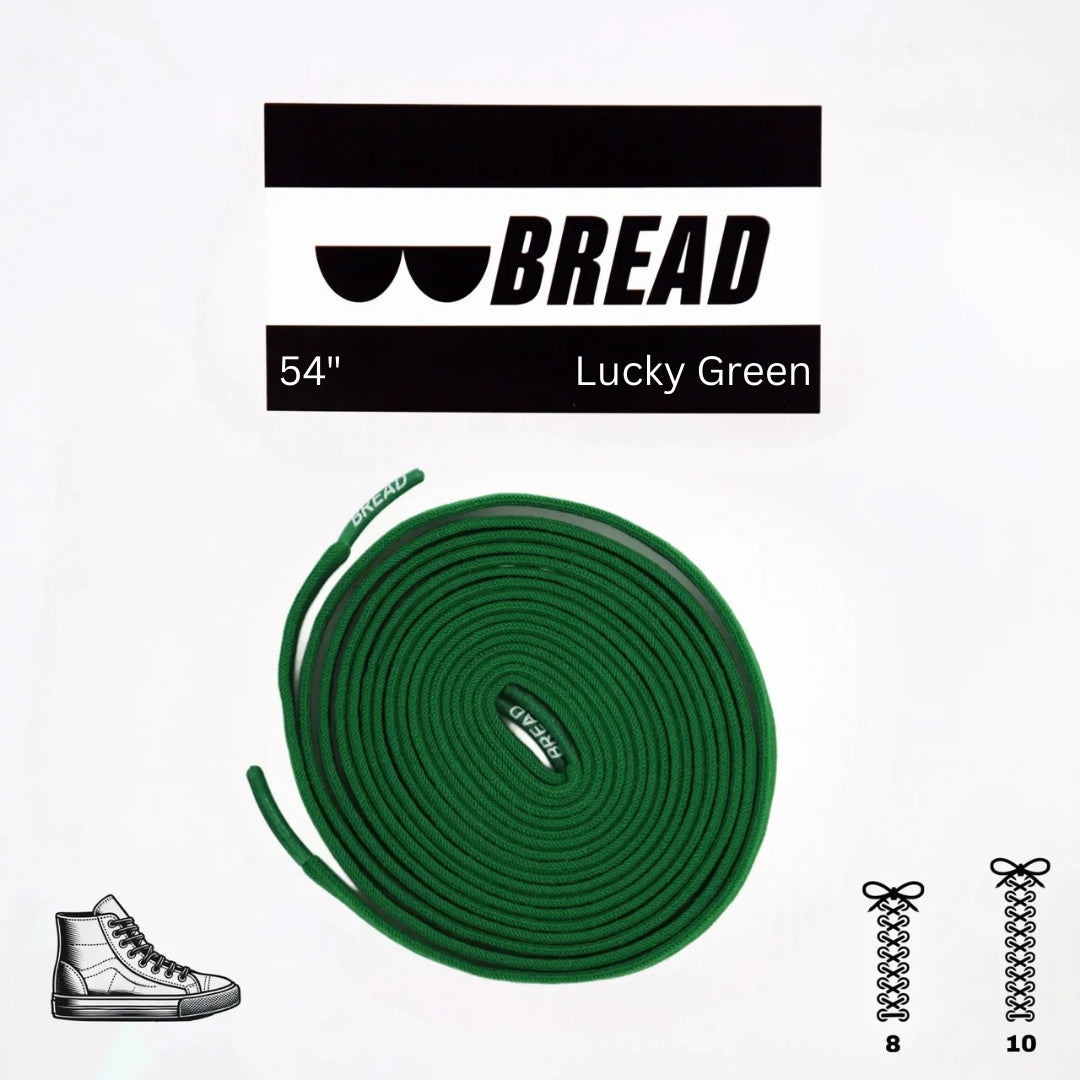 Green elastic shoelace from Plush Fashion Hub's Lucky Green collection, showing the stretchy, durable design and vibrant color.