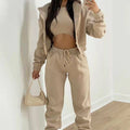 Cozy Fleece-Lined Hoodie Three-Piece Lounge Set