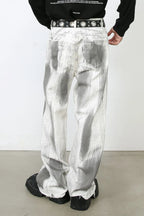 Men's contrast loose denim jeans by Trendsi, showcasing relaxed fit and stylish dark and light wash color variations.