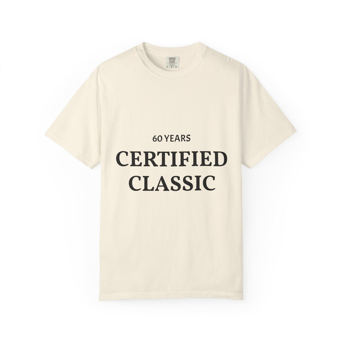 Certified Classic 60 Years T-Shirt by Plush Fashion Hub, featuring a comfortable cotton fabric and vintage-inspired design.