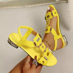 Open toe flats sandals by Shopimist featuring minimalist design and neutral color, perfect for casual summer wear.