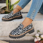 Shopimist round toe platform loafers featuring a sleek design and comfortable sole, perfect for stylish casual wear.