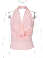 Halter Neck Ruched Cami
