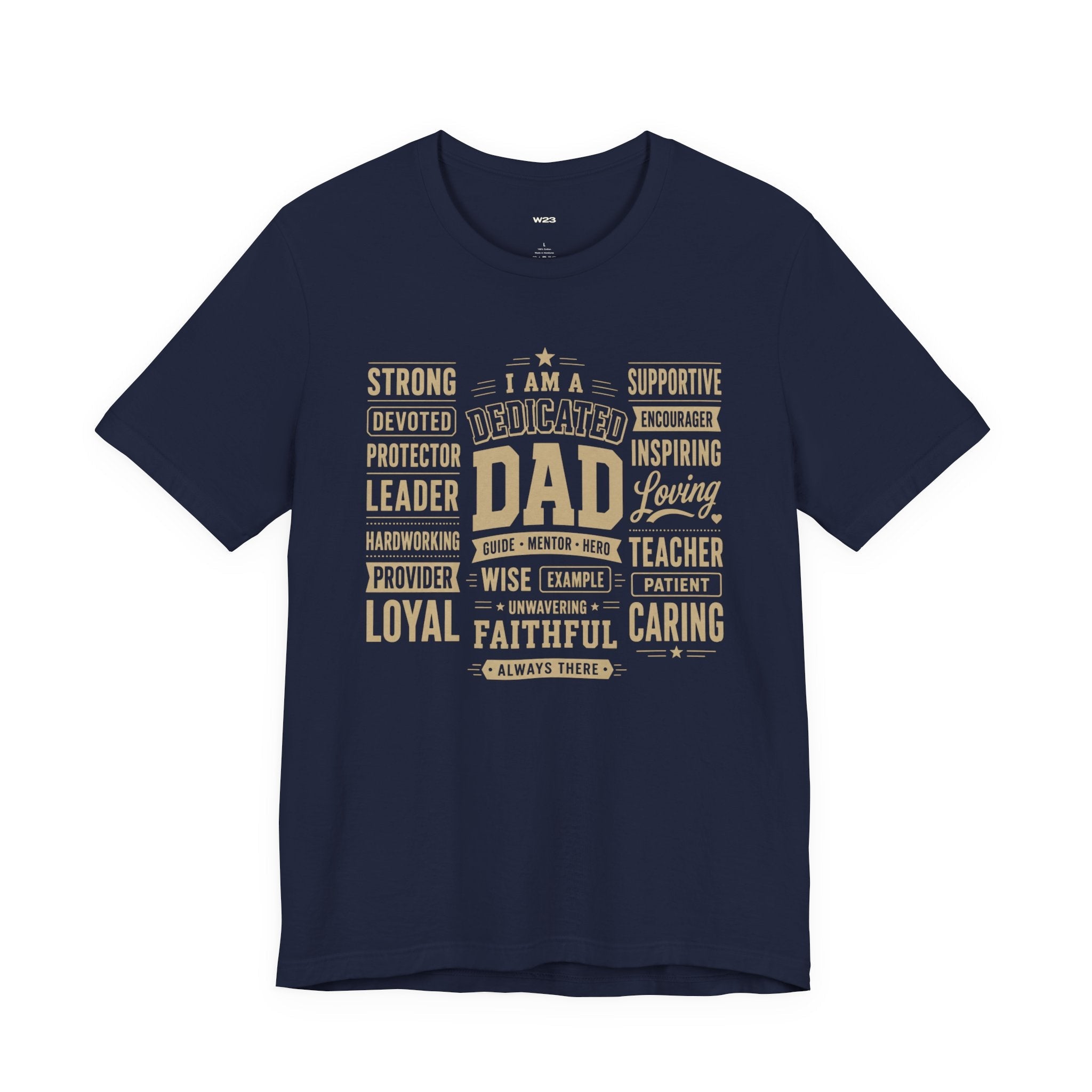 Wear Your Worship Dedicated Dad T-Shirt with "I Am More Than a Title" slogan, featuring casual fit and soft fabric.