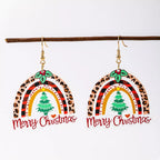 Colorful Christmas Rainbow Dangle Earrings by Shopimist featuring festive rainbow-themed jewelry with shimmering accents.