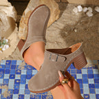 Women's round toe platform slip-on comfort shoes by Trendsi, lightweight daily footwear with a sleek design and cushioned insole.