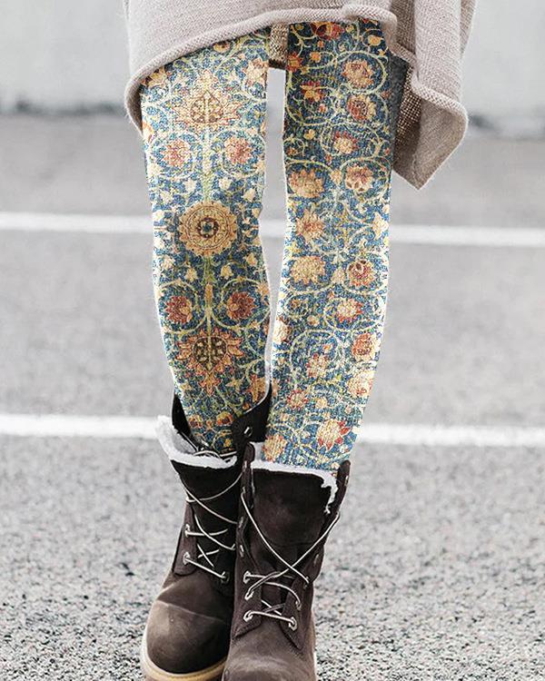 Unisex Hawaiian 3D print leggings with vibrant tropical floral design, casual wear from Plush Fashion Hub.