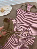 Striped tank top and shorts set by Trendsi featuring a casual, stylish design with a sleeveless tank top and matching shorts.