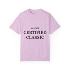 Certified Classic 60 Years T-Shirt by Printify showing a casual black T-shirt with a vintage 60th anniversary design.