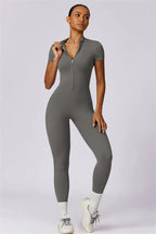 Fitglutes Activewear Mia Belle jumpsuit, black athletic jumpsuit with fitted design, suitable for gym and workout sessions.