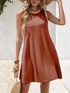 Flowy sleeveless casual mini dress by Simply Love, featuring a relaxed fit and lightweight fabric, perfect for warm weather.