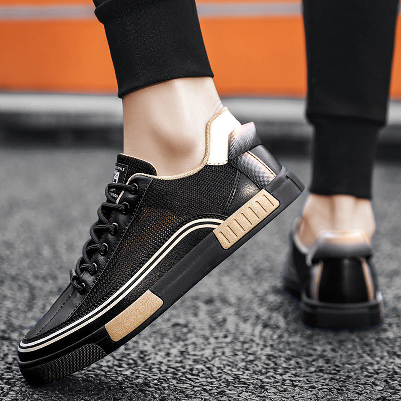 Plush Fashion Hub thin mesh perforated board sneakers with breathable design and sleek style for casual wear.