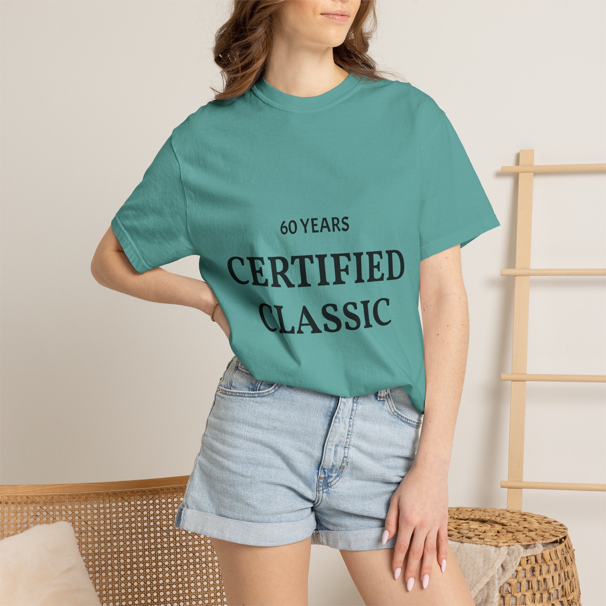 Certified Classic 60 Years T-Shirt by Printify featuring a vintage-inspired design and comfortable cotton fabric.
