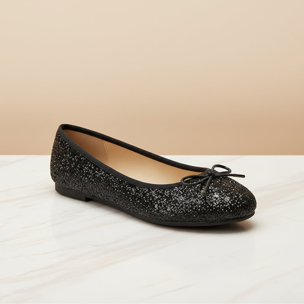 Women's classic egg-roll edge slip-on flats by FitiqueFit, round toe pumps inspired by Chanel, stylish and comfortable footwear.