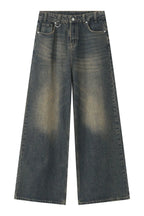 Trendsi wide leg jeans with pockets, casual bottoms featuring a relaxed fit and functional front and back pockets.