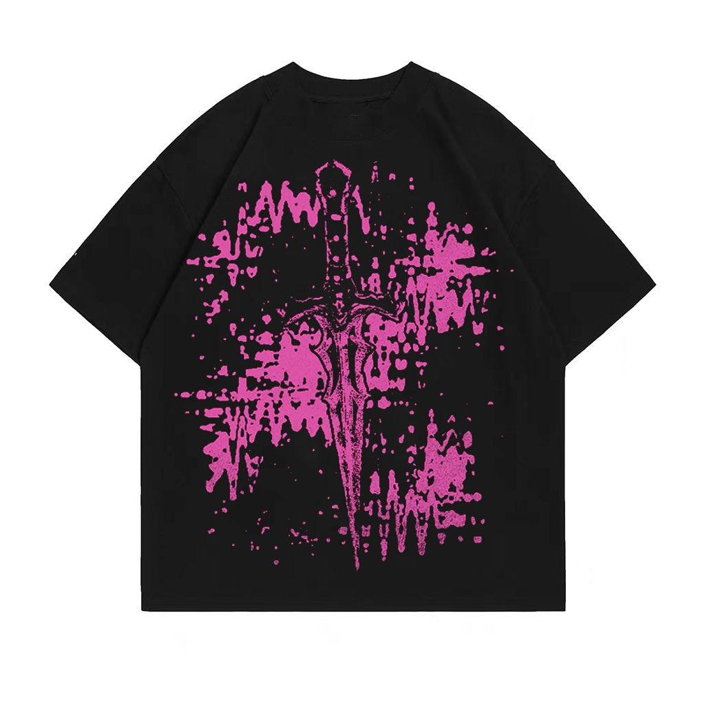 FitiqueFit summer printed T-shirt, short sleeve streetwear shirt with vibrant graphic design, casual and stylish for warm weather.