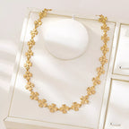 18K Gold-Plated Alloy Flower Chain Necklace