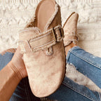 Leopard print Baotou slip-on shoes with half-support design by Plush Fashion Hub, featuring a stylish, comfortable footwear style.