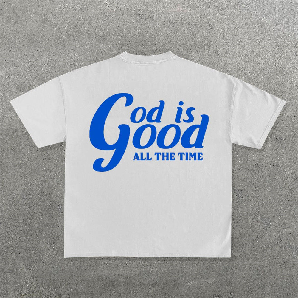 Eprolo oversized T-shirt with fashion letter pattern, casual fit, displaying bold letter designs on soft fabric.