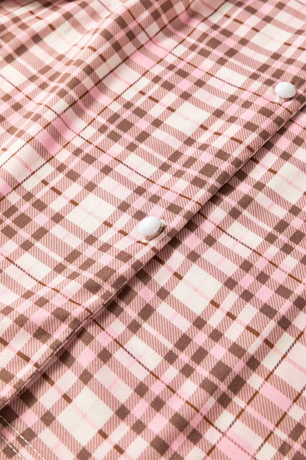 Trendsi plaid patch pockets long sleeve lounge set with matching long pants, cozy and stylish for relaxed wear.