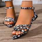 Shopimist open toe flats sandals with sleek design and comfortable straps, perfect for casual or dressy summer looks.