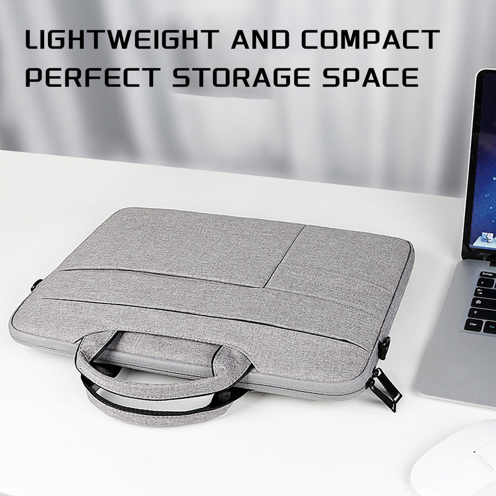 Plush Fashion Hub 13-15.6 inch laptop bag with shoulder strap, black carrying case for business, leisure, or school use.