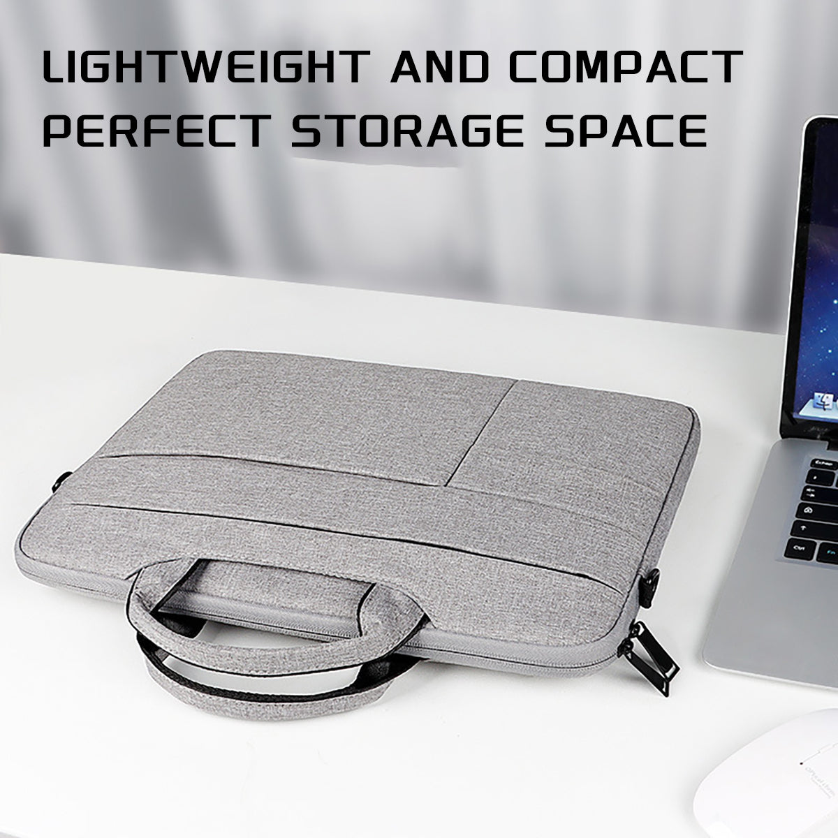 Plush Fashion Hub 13-15.6 inch laptop bag with shoulder strap, black carrying case for business, leisure, or school use.