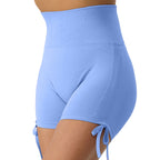 Seamless peach-butt high-waist yoga leggings for women, 3/4 length fitness leggings by Plush Fashion Hub, shown on a model.