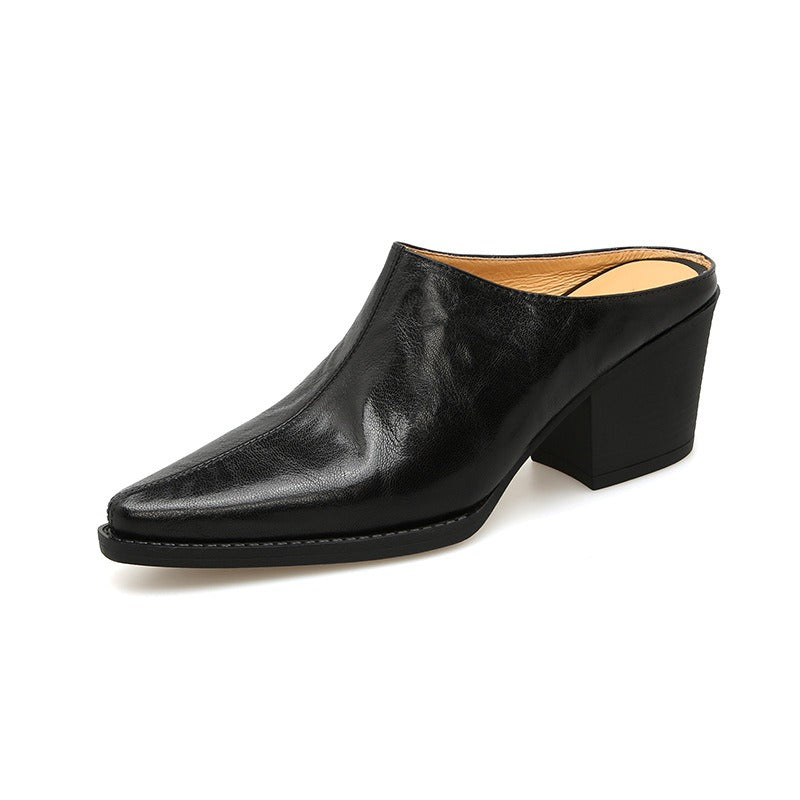 Plush Fashion Hub Elena Retro sheepskin heeled sandals with block heels and open toe design, stylish summer footwear.