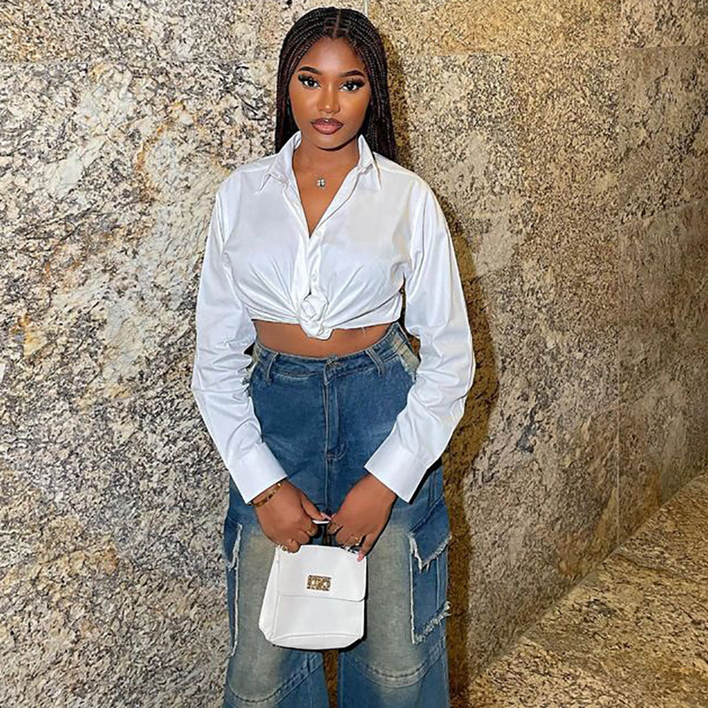 Women’s high-waisted straight-leg retro washed denim pants by Plush Fashion Hub, featuring classic denim style and vintage-inspired fit.