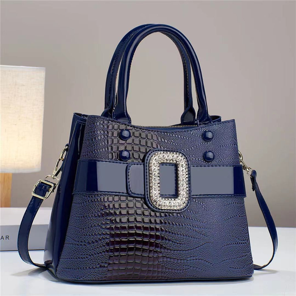 Lizard Patterned Mini Bucket Crossbody Bag with Zipper