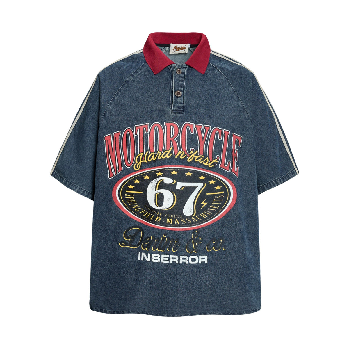 Used washed denim short sleeve shirt by eprolo, showing a casual blue denim fabric with a relaxed fit and button front.