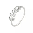 925 sterling silver leaf ring with intricate leaf design, showcasing fine craftsmanship and elegant style.