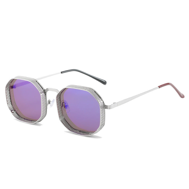 Metal frame sunglasses by Plush Fashion Hub featuring sleek, lightweight design and stylish look, with tinted lenses and modern style.